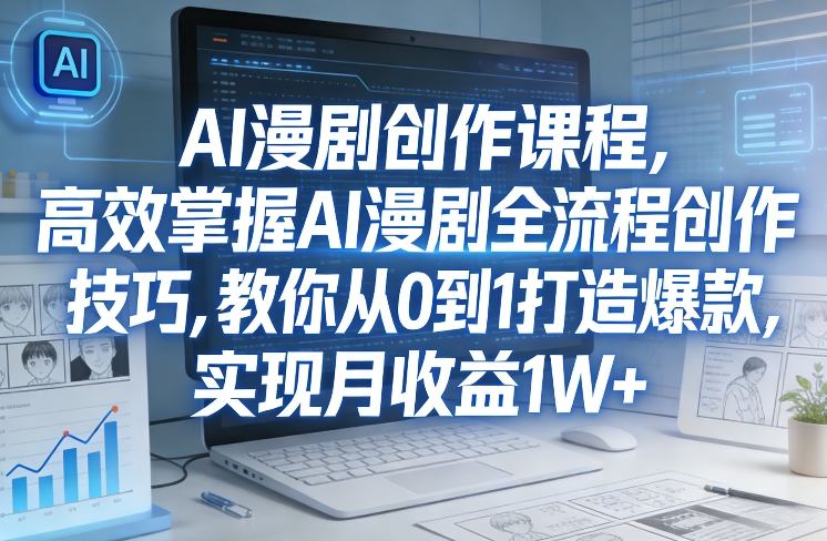 某社群AI漫剧创作课程,高效掌握AI漫剧全流程创作技巧,教你从0到1打造爆款,实现月收益1W+凯哥轻创网-轻创网-创业网-网创项目资源站-副业项目-创业项目-搞钱项目凯哥轻创网