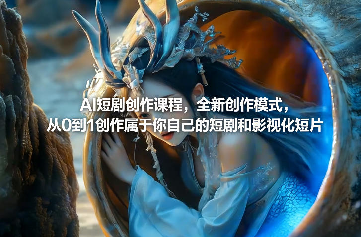 AI短剧创作课程，全新创作模式，从0到1创作属于你自己的短剧和影视化短片凯哥轻创网-轻创网-创业网-网创项目资源站-副业项目-创业项目-搞钱项目凯哥轻创网
