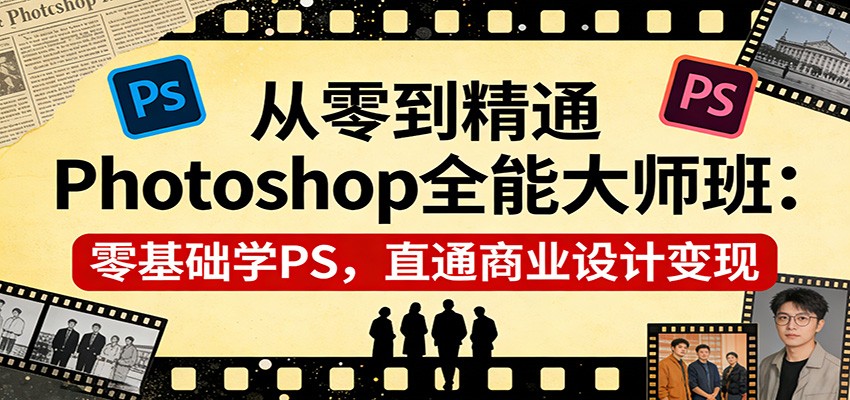 从零到精通Photoshop全能大师班：零基础学PS，直通商业设计变现凯哥轻创网-轻创网-创业网-网创项目资源站-副业项目-创业项目-搞钱项目凯哥轻创网