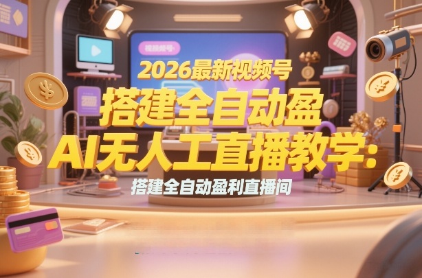 2026最新视频号AI无人直播教学：搭建全自动盈利直播间，低成本开启副业变现凯哥轻创网-轻创网-创业网-网创项目资源站-副业项目-创业项目-搞钱项目凯哥轻创网