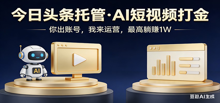 头条号AI托管,我提供作品,你提供账号,每天5分钟发布,小白躺赚3000+凯哥轻创网-轻创网-创业网-网创项目资源站-副业项目-创业项目-搞钱项目凯哥轻创网