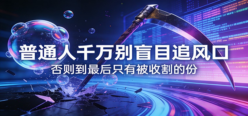 付费文章《通人千万别盲目追风口》否则到最后只有被收割的份凯哥轻创网-轻创网-创业网-网创项目资源站-副业项目-创业项目-搞钱项目凯哥轻创网