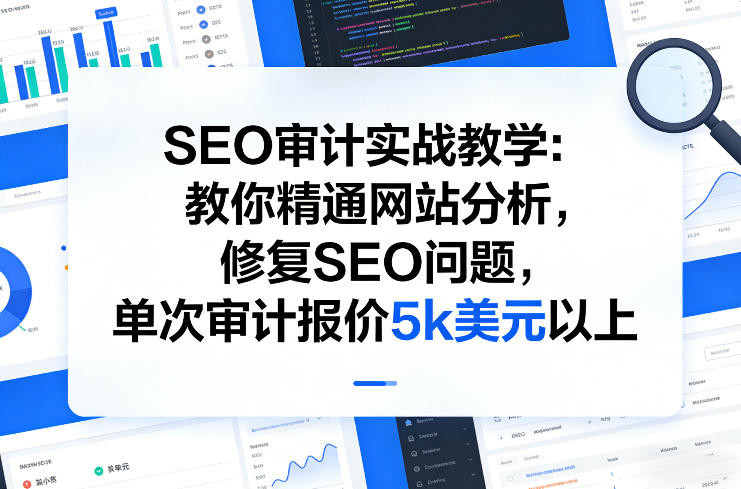 SEO审计实战教学：教你精通网站分析，修复SEO问题，单次审计报价5k美元以上凯哥轻创网-轻创网-创业网-网创项目资源站-副业项目-创业项目-搞钱项目凯哥轻创网